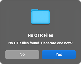 macOS no otr files
