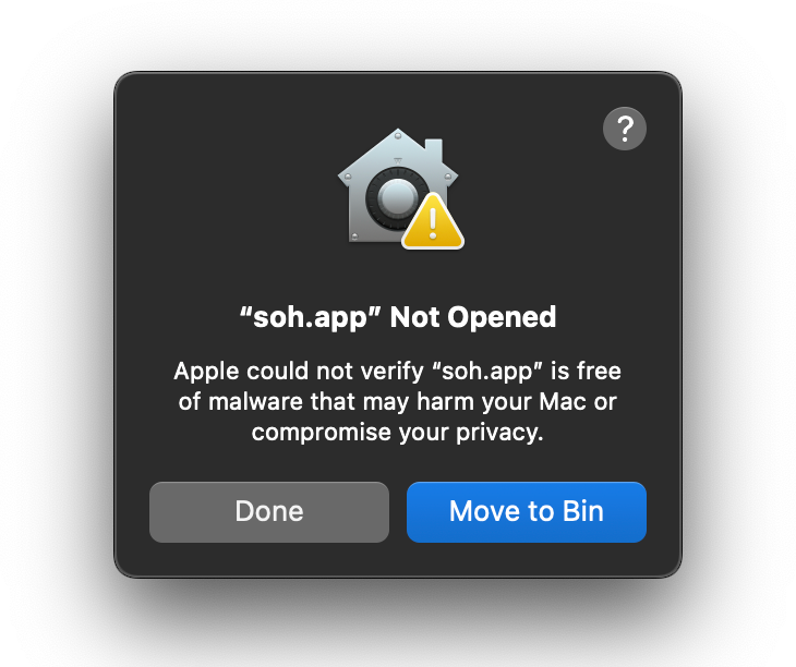 macOS Ventura malicious software prompt